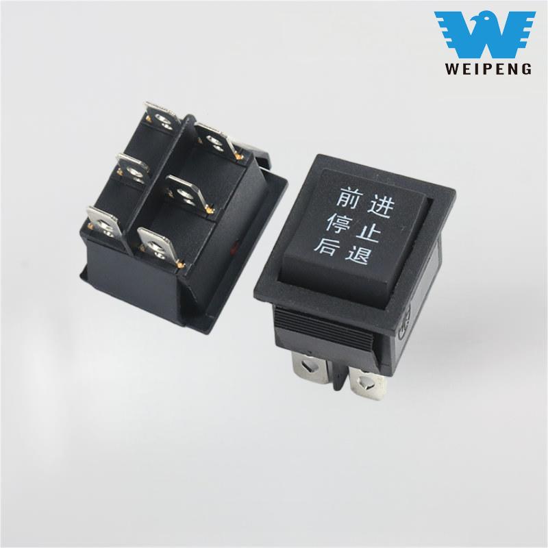 KCD4 Μαύρος 31*25mm 6-pin 3-θέσεων 16A 250V διακόπτης Rocker