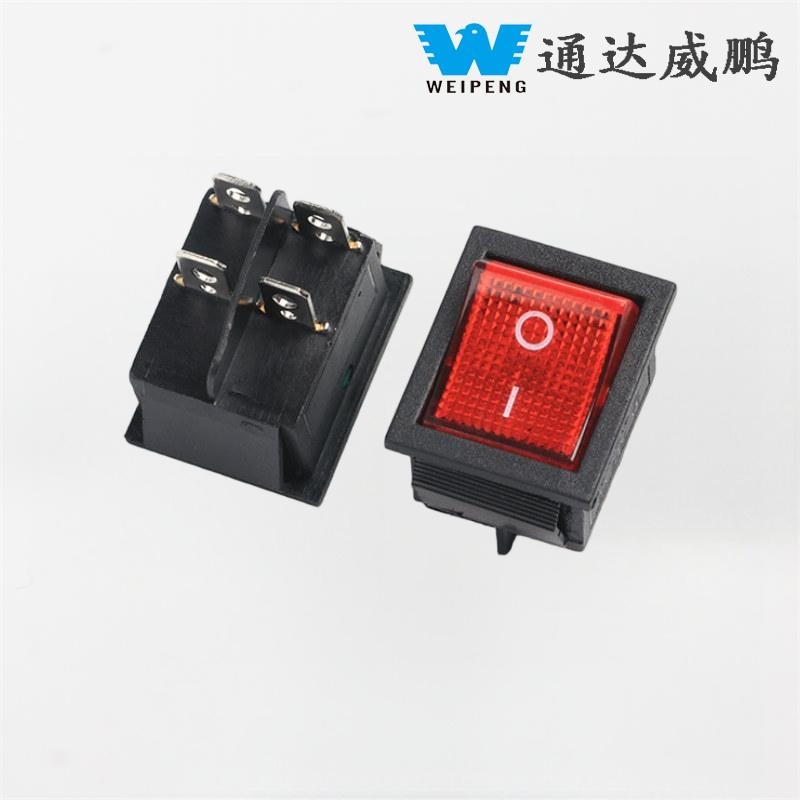 Kcd4 Rocker Switch 30A Τετράτερμα με φως