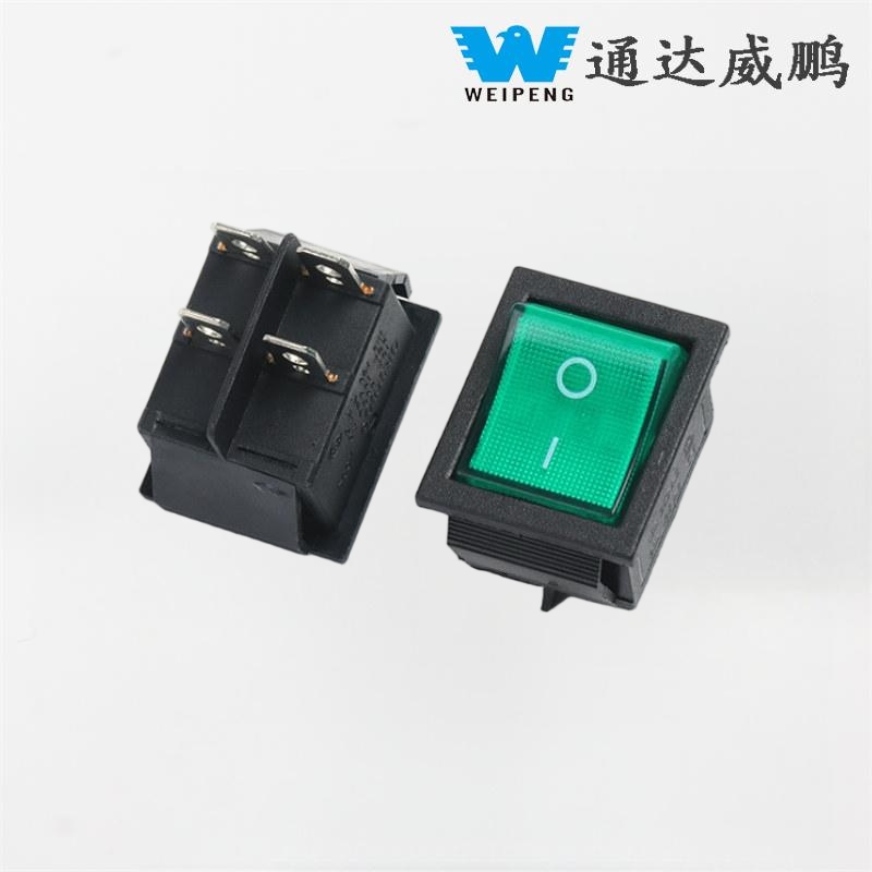 Kcd4 Rocker Switch Υψηλού ρεύματος 2 θέσεων τεσσάρων ακίδων με φως