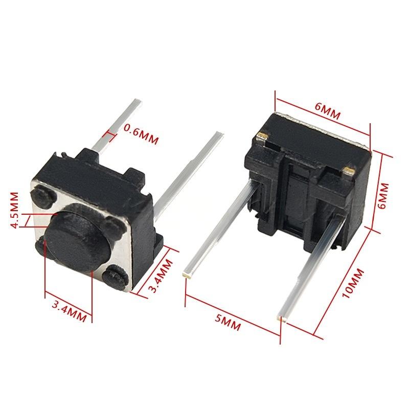 Διακόπτης 6*6*4,5 Micro Tactile Vertical Push Button με δύο ακίδες